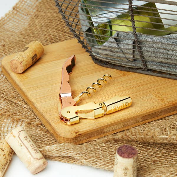Twine - Copper & Gold-Plated Stainless Steel Double-Hinged Corkscrew