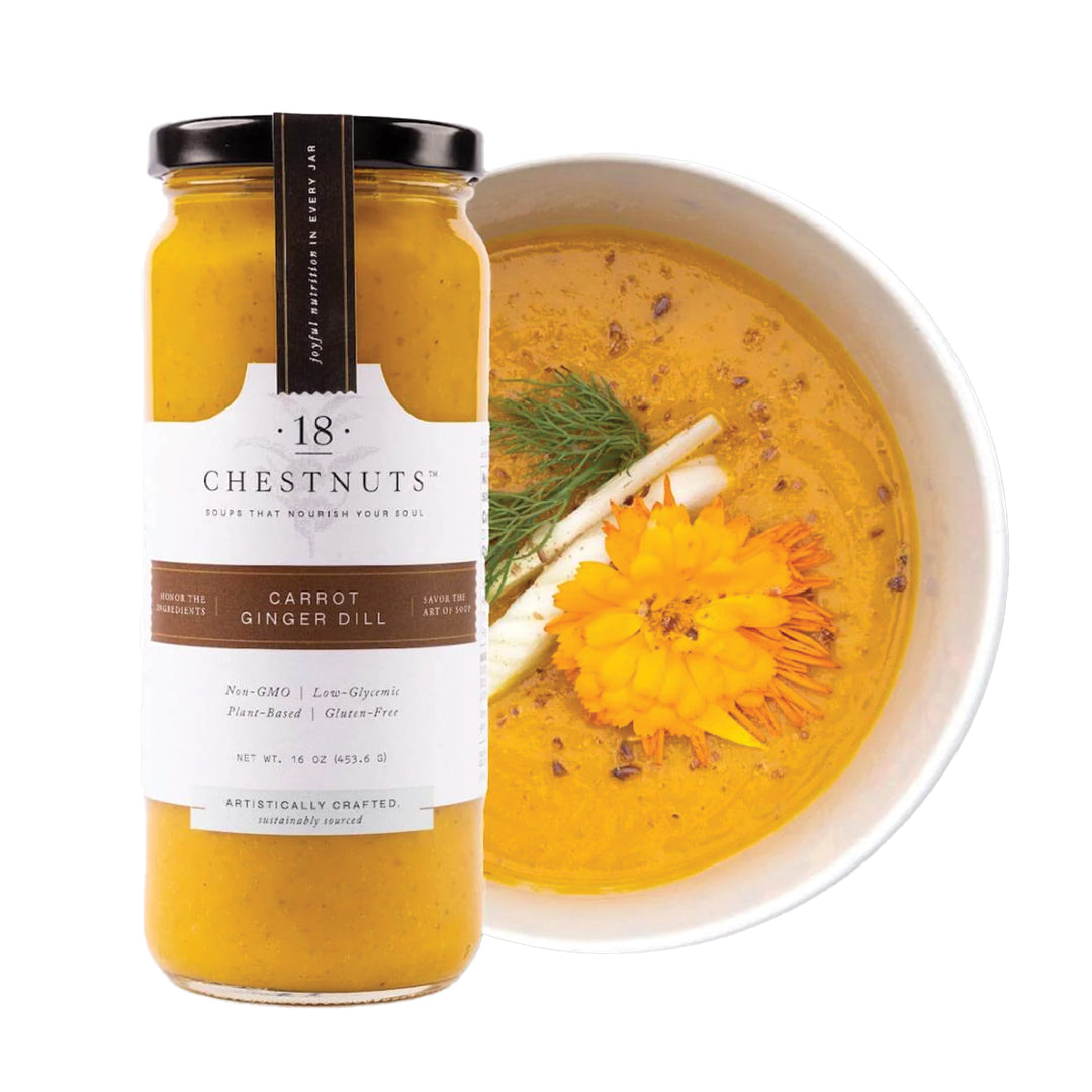 18 Chestnuts Carrot Ginger Dill Soup 16oz