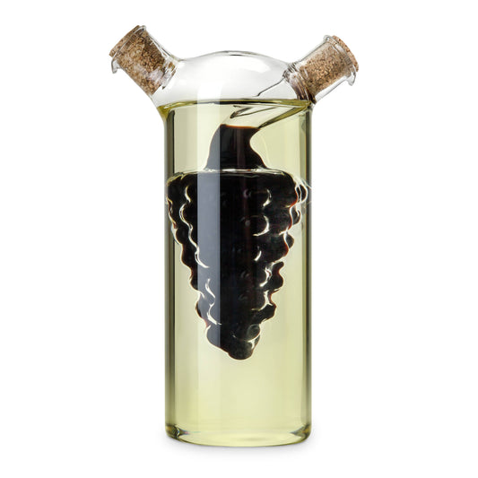 Twine - 2-in-1 Glass Oil & Vinegar Cruet Bottle w/ Cork Stoppers