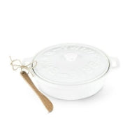 Twine Ceramic Brie Baker Acacia Wood Spreader Set