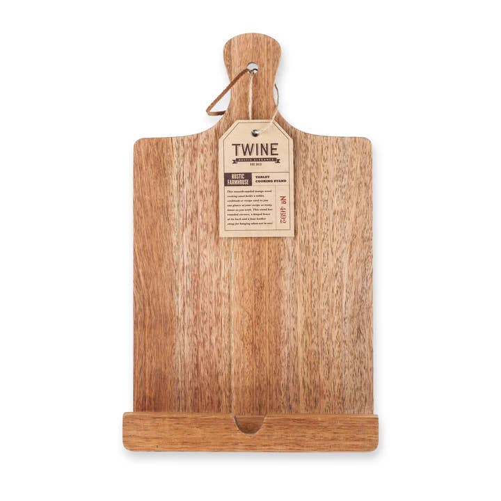 Twine - Acacia Cookbook Stand / Tablet Holder w/ Hanging Strap