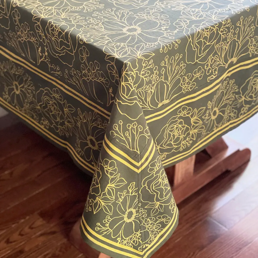 Table Cloth - Gold Floral - 60x60